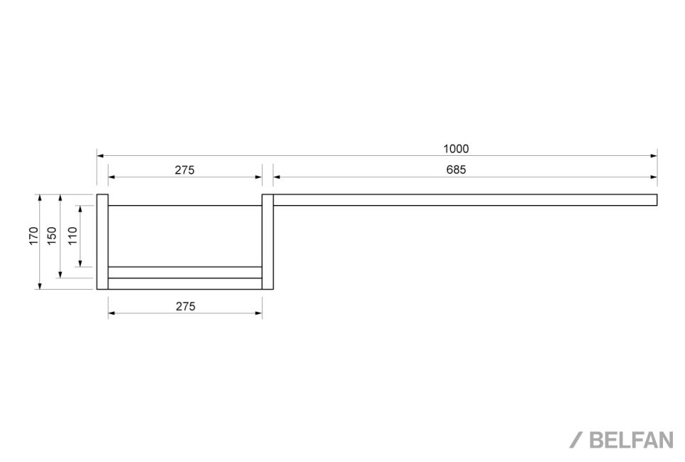 Полка с нишей "Wallstreet" (левая) массив дуба, МДФ 6