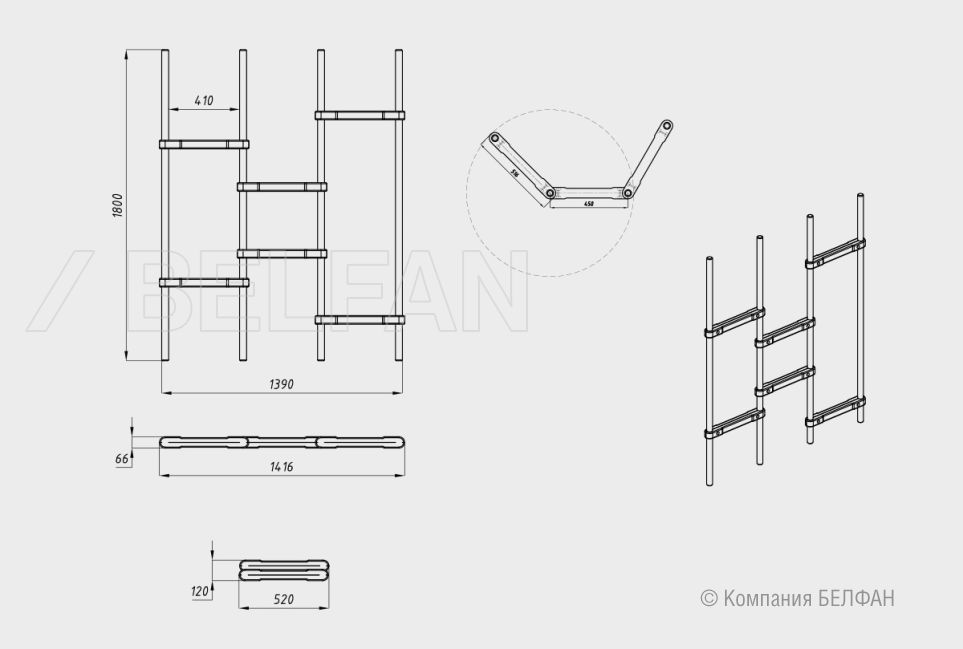 Вешалка напольная "Art Collection" (складная) массив дуба 2