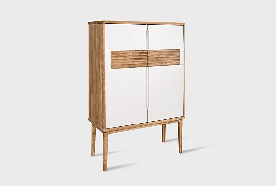 Тумба высокая "Уоллстрит" массив дуба, МДФ 6