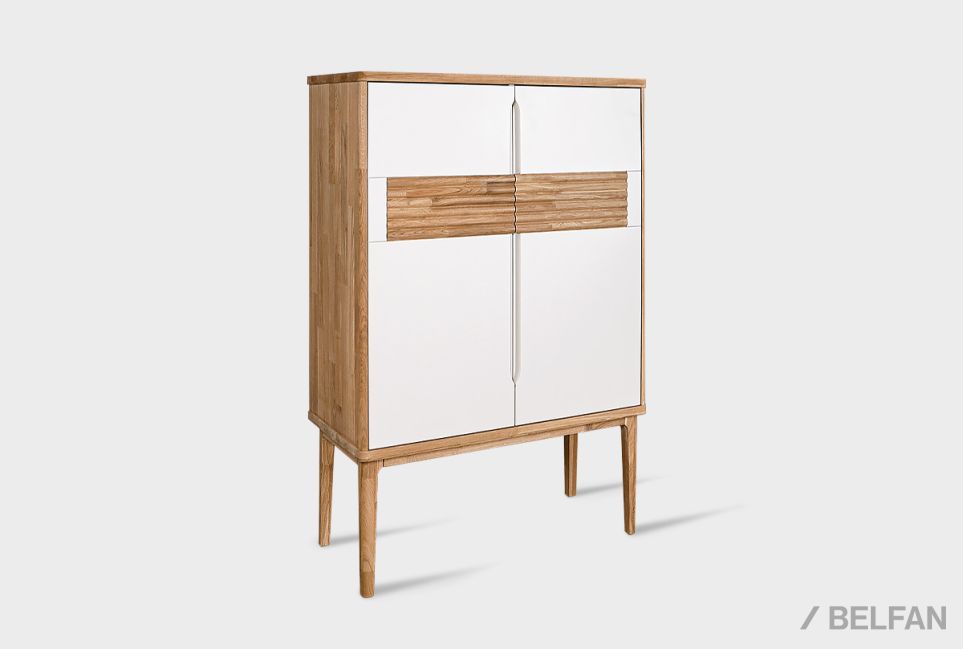 Тумба высокая "Уоллстрит" массив дуба, МДФ 2