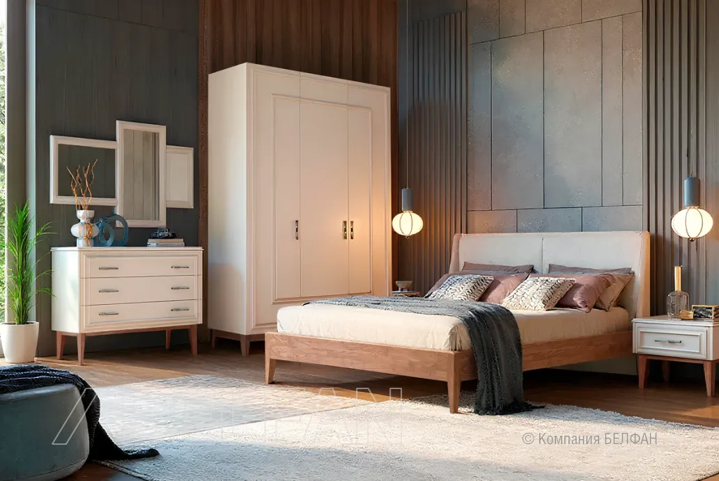 Спальня «Сакраменто» #1 марципан, орех