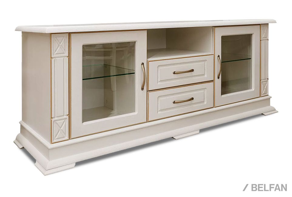 Тумба под ТВ "Верди Люкс ТВ2" массив и шпон дуба 1