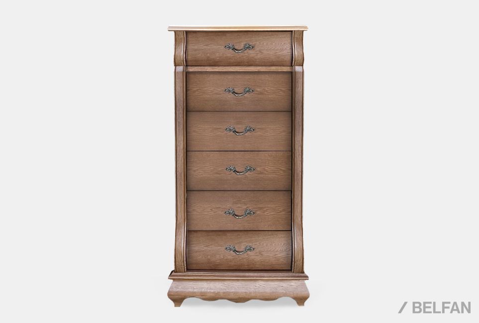 Комод высокий "Тэфи" 01 массив и шпон дуба 1