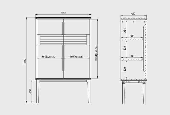 Тумба высокая "Wallstreet" массив дуба, МДФ 4