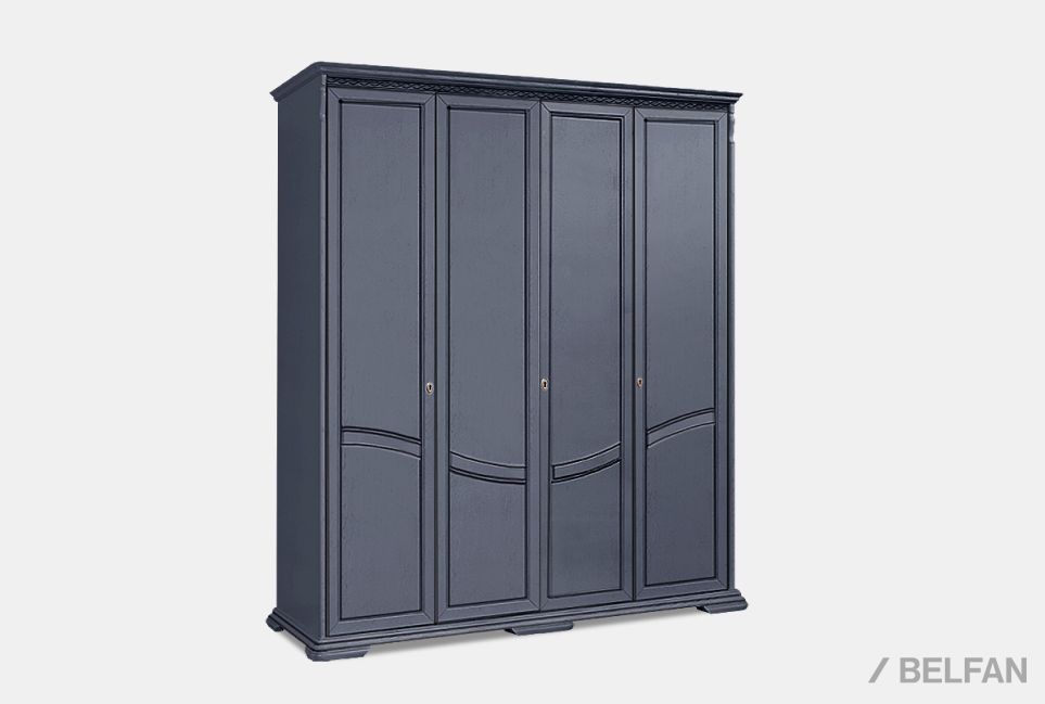 Шкаф для одежды 4-х дв. "Лика" (без зеркала) массив и шпон дуба 1