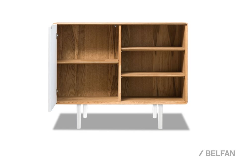 Тумба "Norman" 2 с нишей (правая) массив дуба, МДФ, металл 3