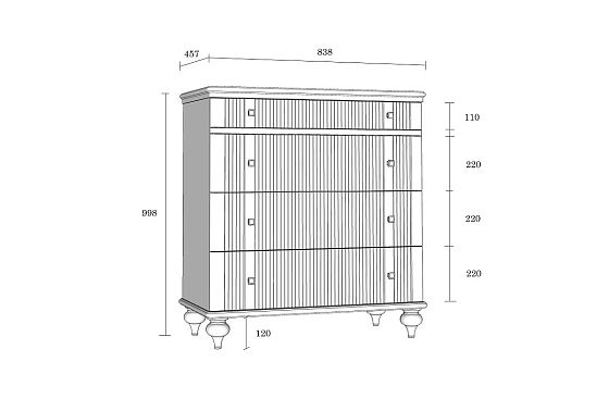 Комод "Рандеву" 04-838 массив сосны 5