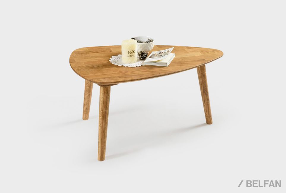 Стол журнальный "Art Collection" 70 (капля) массив дуба 7
