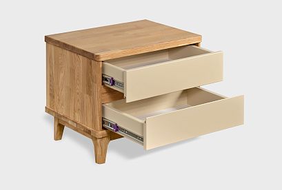 Тумба прикроватная "Wallstreet"; *А-012.03; к-бейц-масло, ф-нюд, вст-бейц-масло