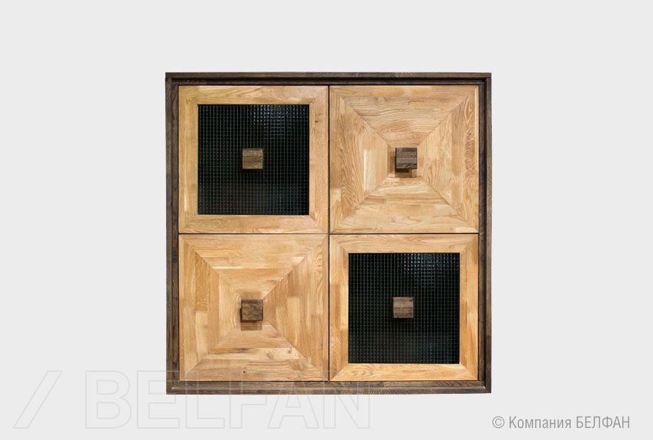 Модуль настенный "Cube Design" 4 массив и шпон дуба 1