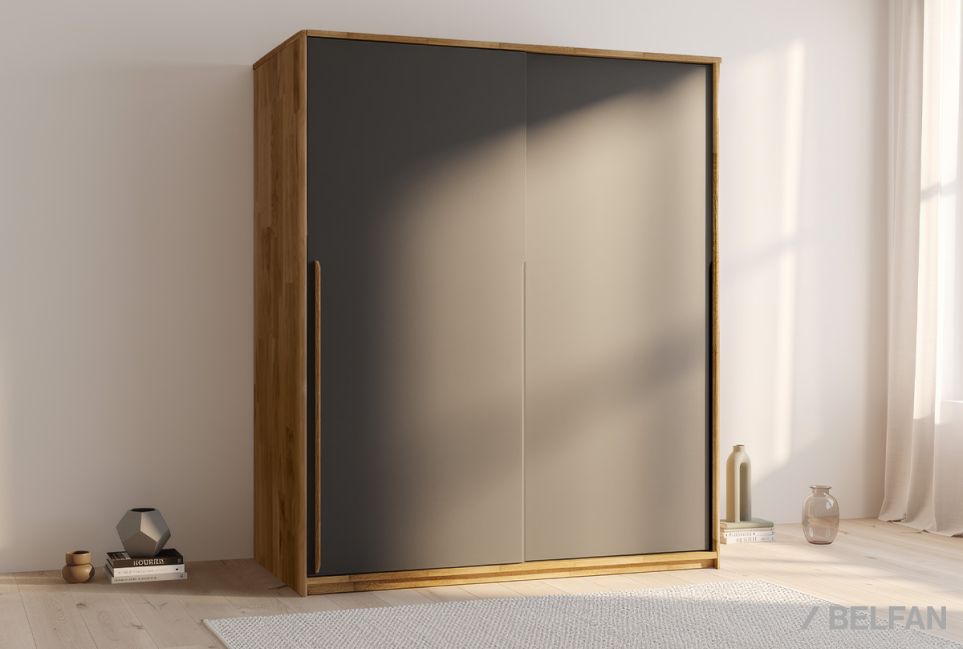 Шкаф-купе 2-х дверный "Wallstreet" массив дуба, МДФ 1