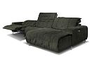 "Грей" диван с оттоманкой; раскл.; 1EL+10W+8R; Реклайнер; Vogue 11 (38541)+Marvel grey (30466(0)); (гр.23)