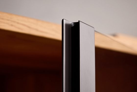 Шкаф с витриной 1-но дверный "Уоллстрит" (правый) массив дуба, МДФ 8