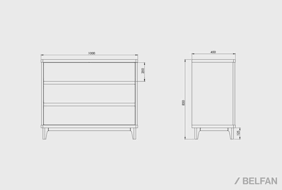 Комод "Wallstreet" 3 массив дуба, МДФ 2