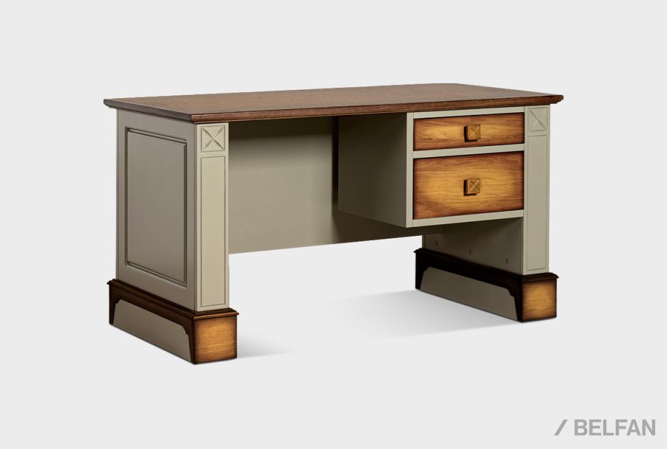 Стол письменный "Brianson" (1 тумба справа) массив и шпон дуба, МДФ 3