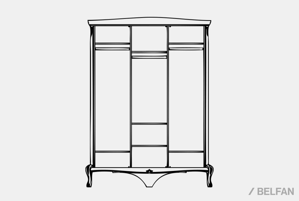 Шкаф для одежды "Fleuron" 3-х дв. (с зеркалом) массив и шпон дуба 2