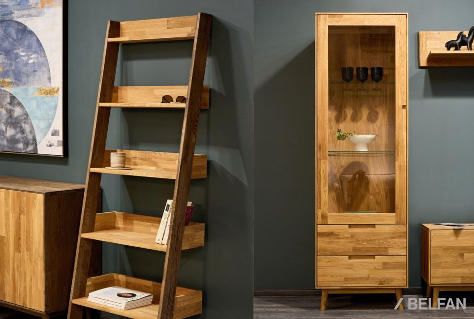 Шкаф с витриной 1-но дверный "Ирвинг" (левый) массив дуба 6