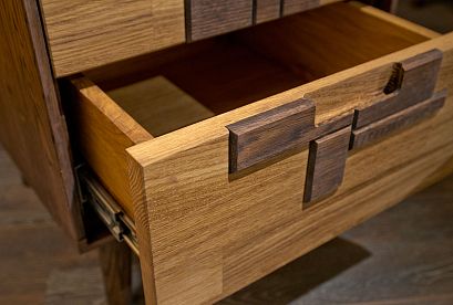 Тумба прикроватная "Irving Design"; графит, бейц-масло