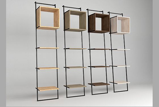 Стеллаж "Арт" 440 массив дуба, металл 7