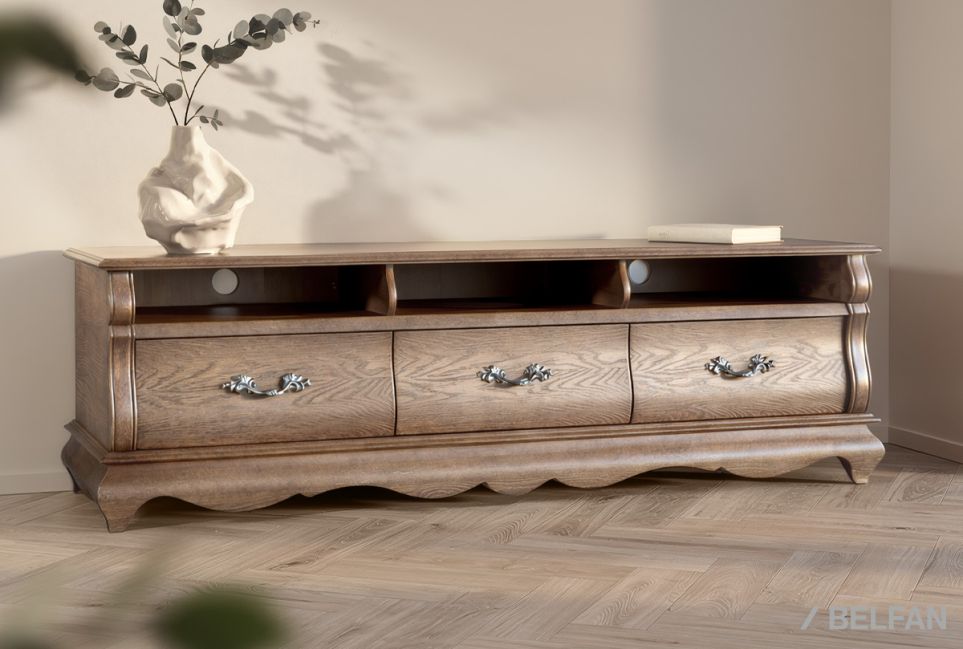 Тумба под ТВ "Тэфи" массив и шпон дуба 1