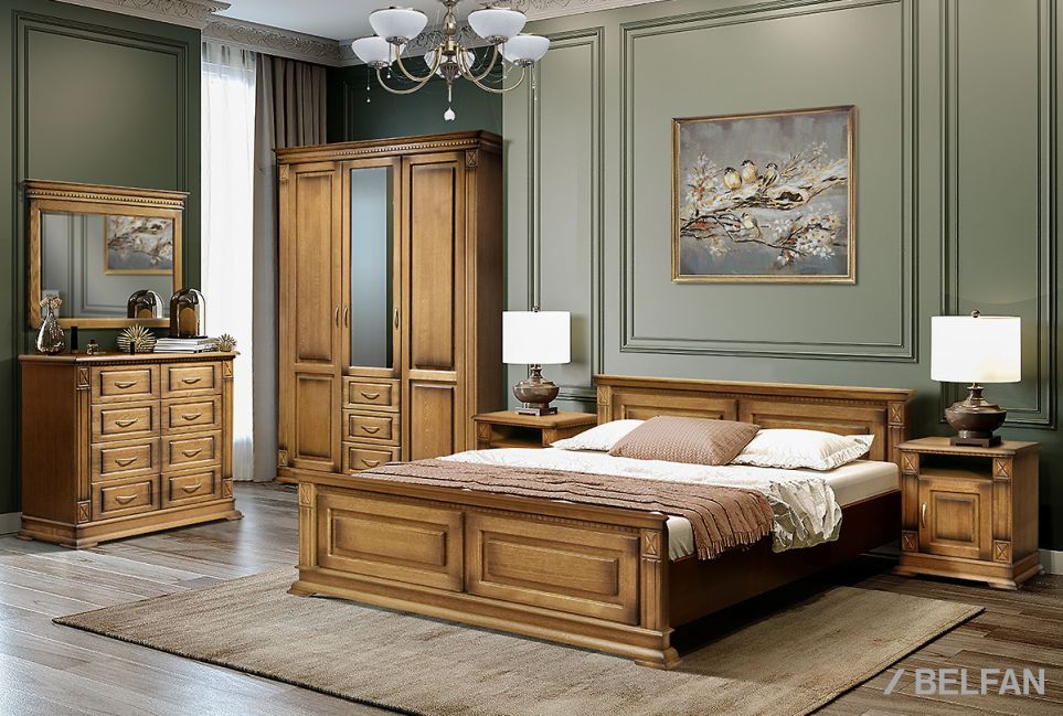 Шкаф 3-х дверный "Верди Люкс" массив и шпон дуба 3