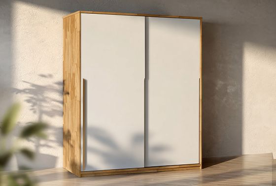 Шкаф-купе 2-х дверный "Уоллстрит" массив дуба, МДФ 5