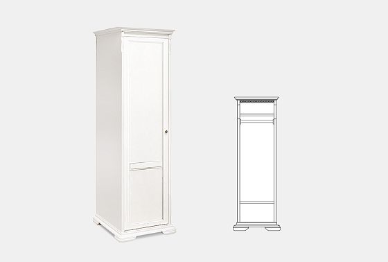 Шкаф 1-но дверный для прихожей "Лика" (левый) массив и шпон дуба 4