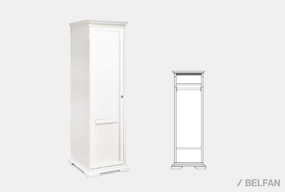 Шкаф 1-но дверный для прихожей "Лика" (левый) массив и шпон дуба 2