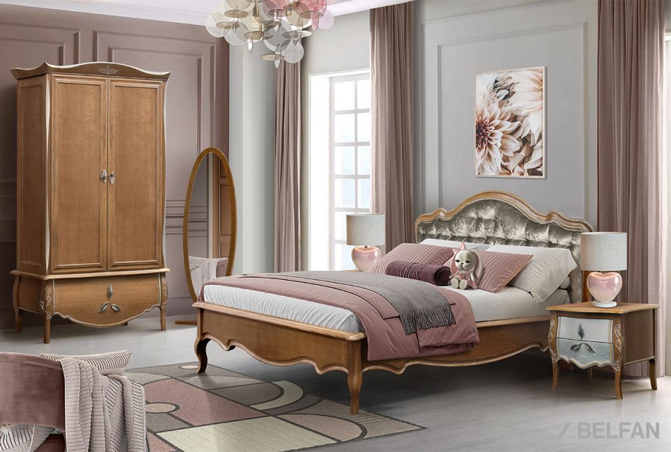 Кровать комбинированная "Трио" массив и шпон дуба 5