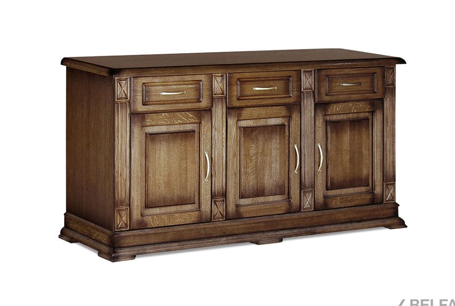 Тумба 3-х дверная "Верди Люкс 3" массив и шпон дуба 1