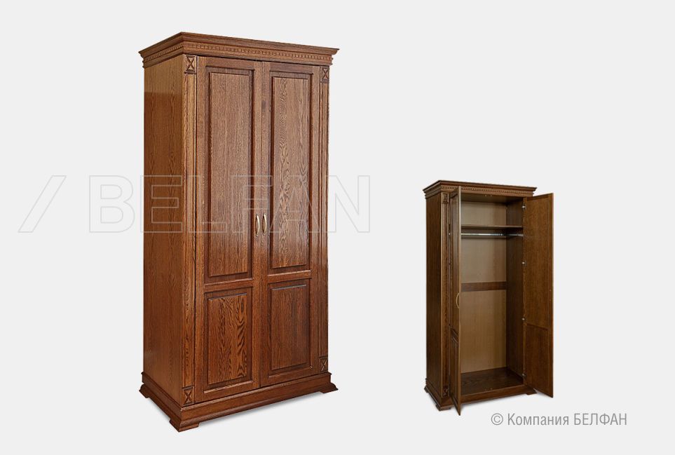 Шкаф 2-х дверный "Верди Люкс" массив и шпон дуба 2