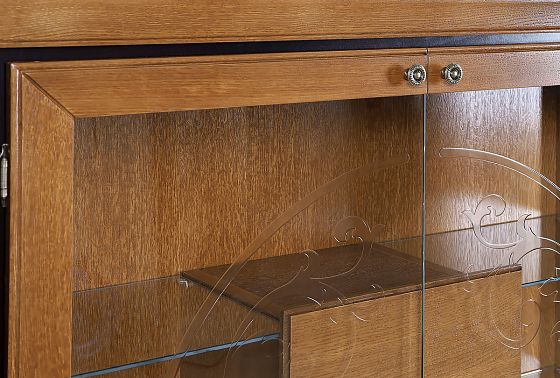 Тумба высокая "Соната" (стекло) массив и шпон дуба 6