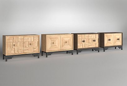 Тумба "Cube Design" 2; фасад "шашки"; *КМ-009.93; графит, бейц-масло