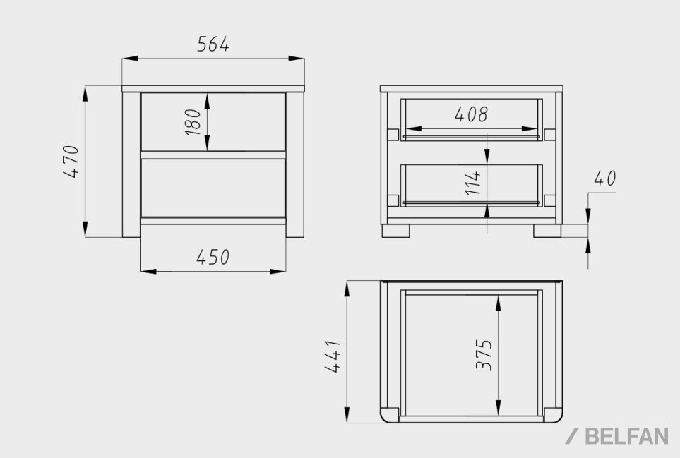 Тумба прикроватная "Норд" массив дуба 8