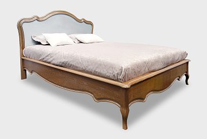 Кровать "Трио" (низкое изножье); без основания, без матраса; *ММ-277-02/18Б; (1800x2000); коньяк с серебряной патиной+серебро