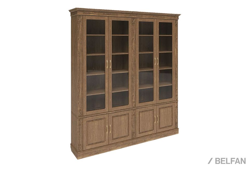 Набор мебели для библиотеки "Верди Люкс 4" массив и шпон дуба 1