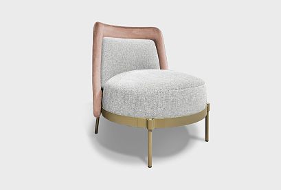 "Ливио" кресло; нераскл.; металл золото; Pushe 02+Sand 06 (гр. 1/МТХ)