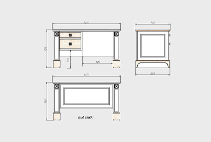 Стол письменный "Бриансон" (1 тумба слева)