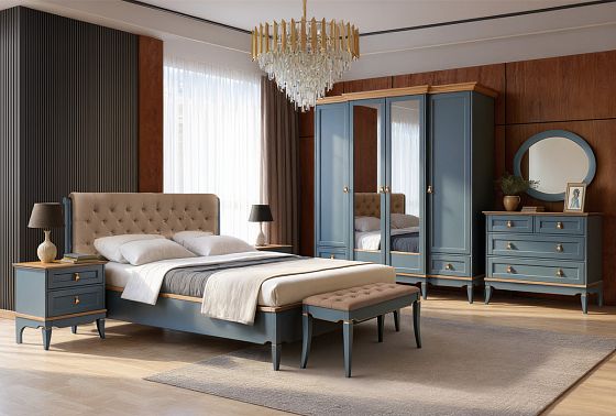 Кровать "Стюарт" (мягкое изголовье) массив и шпон дуба 8