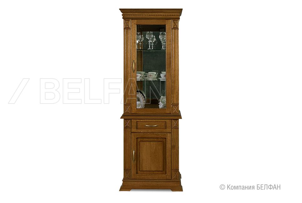 Шкаф комбинированный "Верди Люкс 1з" массив и шпон дуба 2