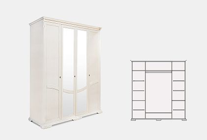 Шкаф для одежды 4-х дв. "Лика" (с зеркалом)