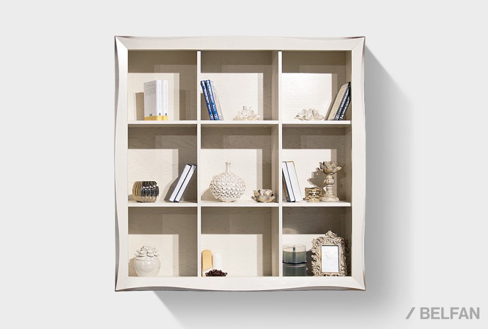 Шкаф навесной открытый "Трио" массив и шпон дуба 2