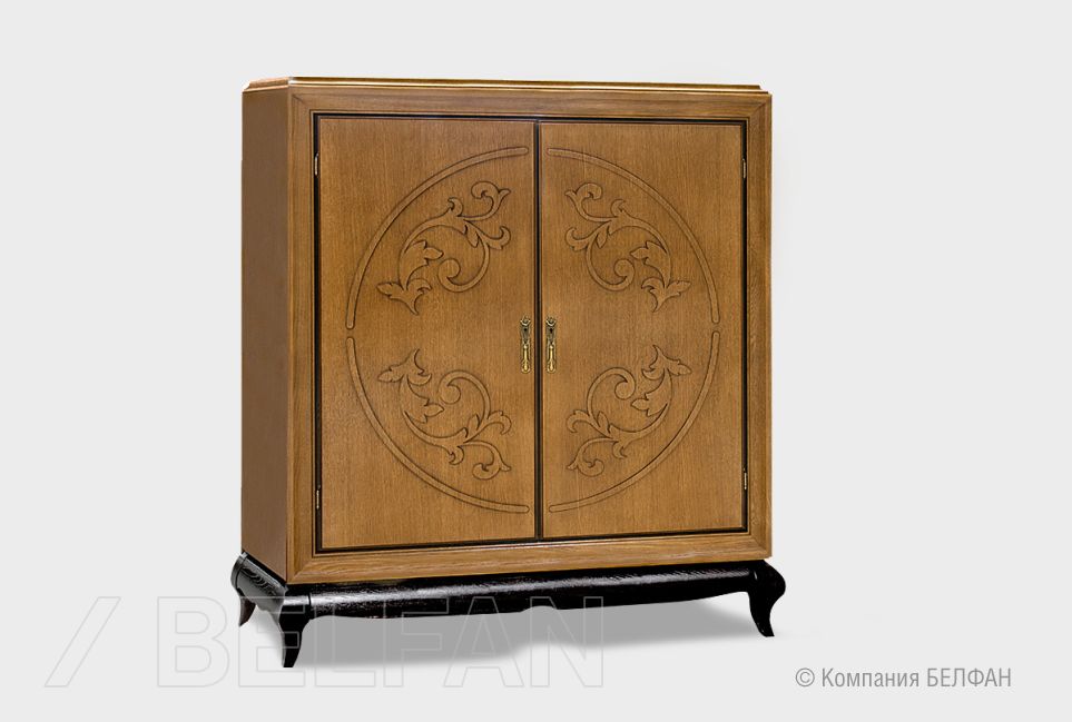 Тумба "Соната" высокая (декор) массив и шпон дуба 3