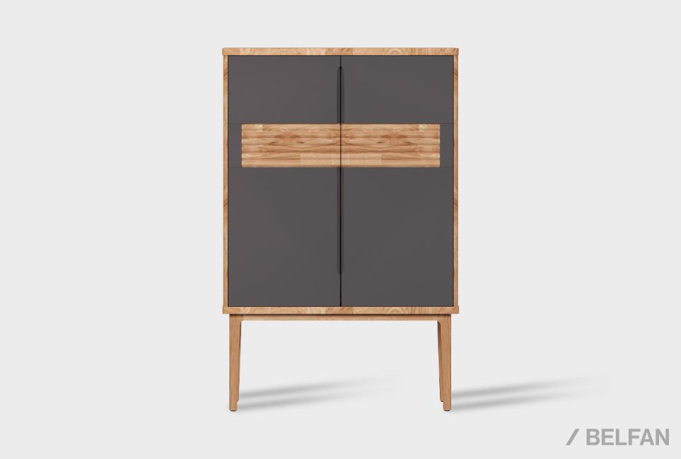 Тумба высокая "Wallstreet" массив дуба, МДФ 1