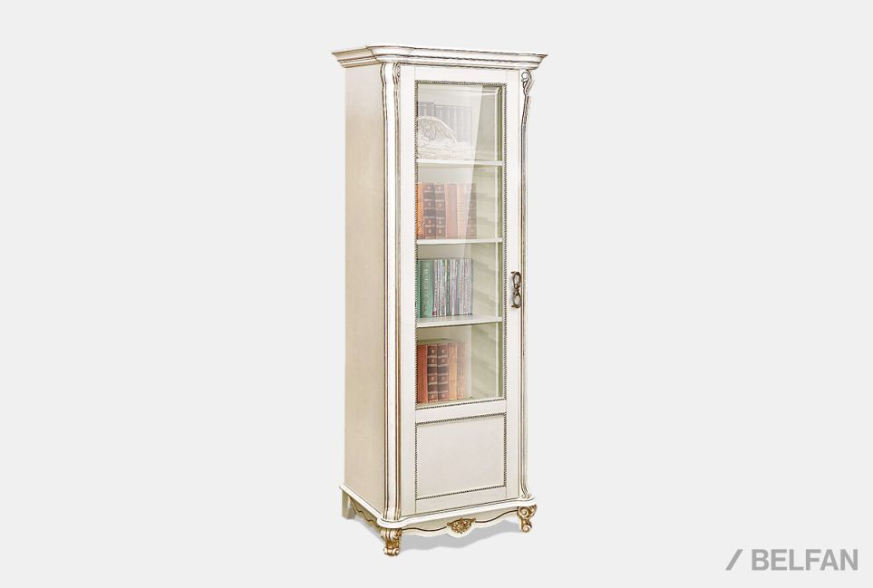 Шкаф для книг "Алези 8/1" (левый) массив и шпон дуба 1