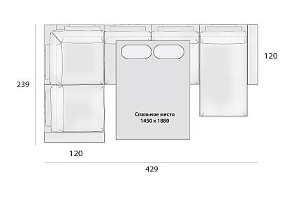 "Лофт" диван угловой с оттоманкой