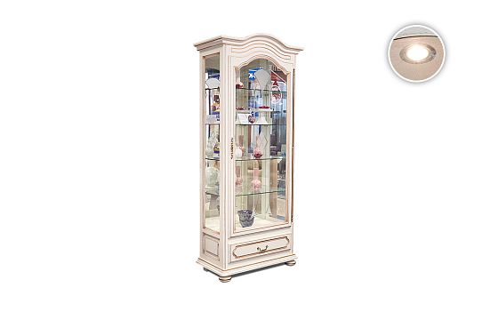 Шкаф с витриной "Давиль" 54 массив и шпон дуба 4