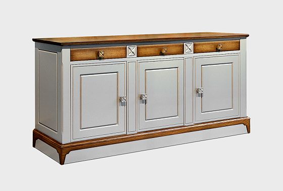 Тумба 3-х дверная "Brianson" массив и шпон дуба, МДФ 8