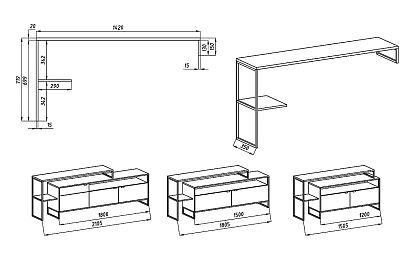 Приставка к тумбе под ТВ "Forest"; дуб натуральный