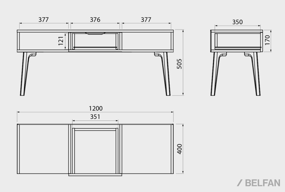 Консоль "Elva" (низкая) массив и шпон дуба 2